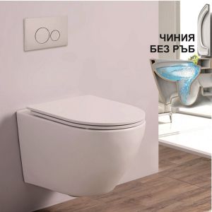 Стенна тоалетна чиния без ринг ICC 4937MW бял мат