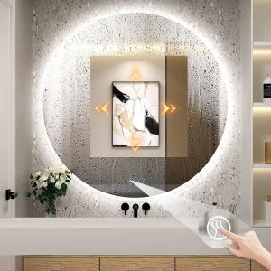 Огледало за баня с LED осветление 60х60 см с функция против изпотяване HZJ060