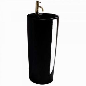 Черна свободно стояща мивка за баня BLANKA BLACK 40х40 см