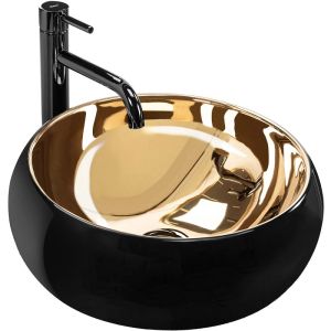 Златна мивка за плот LUNA GOLD/BLACK 40х40см