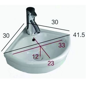 Ъглов умивалник за баня 30х30 см ICC 4545