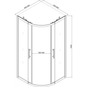Регулируема овална душ кабина ХАНС 85-95 см с 5 мм прозрачно стъкло