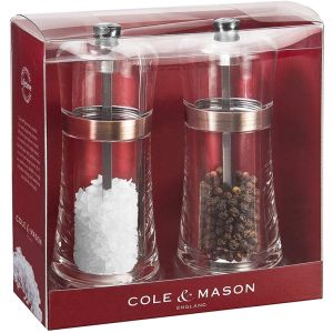 COLE & MASON Комплект мелнички за сол и пипер FONTWELL 14 см - цвят мед