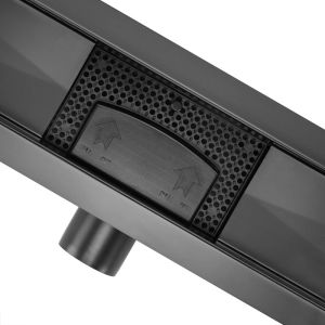 Черен лентов подов сифон NEOX BLACK 50/60/70/80/90/100 см за монтаж на плочка