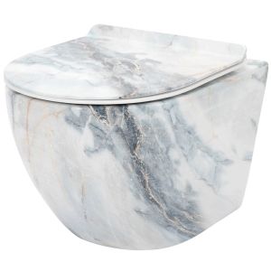 Стенна тоалетна чиния без ринг CARLOS GRANIT SHINY Rimless 49 см