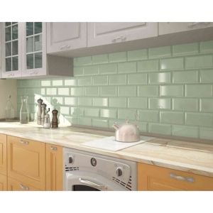 Светло зелени стенни плочки за кухня и баня METRO ALGA 10х20 см