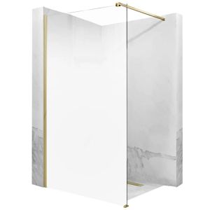 Стационарен параван за баня REA AERO OMBRE GOLD 90/100/110/120 см с 8 мм полупрозрачно стъкло и златен профил