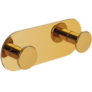 Златна двойна закачалка за баня LAVEO MIRI GOLD