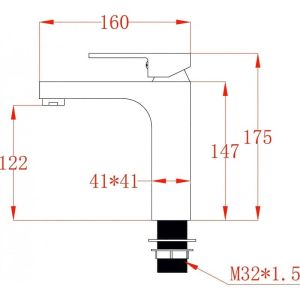 Сива смесителна батерия за умивалник за баня ЯСМИНА ICF 1008866GG