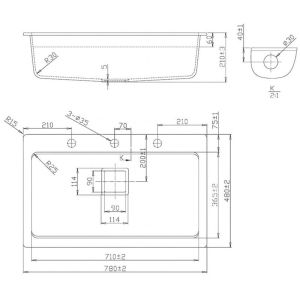 Сива кухненска мивка от синтетичен гранит 57х50х20 см ICSG 8213 GRAY