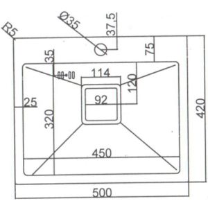 Кухненска мивка за вграждане от неръждаема стомана 50х42х20 см ICK 5032