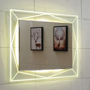 Огледало за баня с LED осветление АРИЛЕНА 80х60 см ICL 1502 - топла светлина