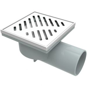 Бял подов рогов сифон за баня 10х10 см ICD 6414W