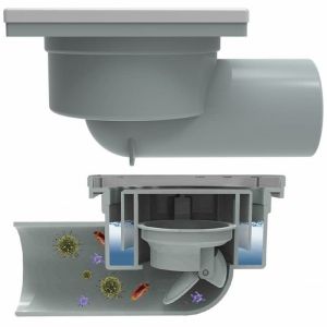 Бял подов рогов сифон 10х10 см ICD 6414W