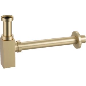 Декоративен златен матиран месингов сифон за умивалник за баня BALNEO SQUARE BRUSH GOLD