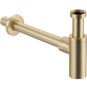 Златен матиран луксозен бутилков сифон за мивка за баня BALNEO ROUND BRUSH GOLD