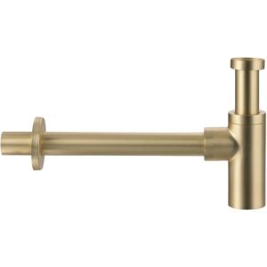 Декоративен златен матиран месингов сифон за умивалник за баня BALNEO ROUND BRUSH GOLD