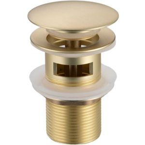 Златен матиран клик сифон за мивка за баня с преливник BALNEO A BRUSH GOLD