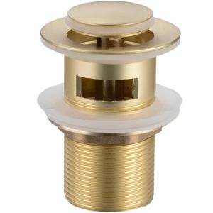 Златен матиран клик сифон за мивка за баня с преливник BALNEO B BRUSH GOLD