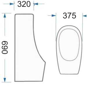Писоар с открито водоподаване ICC 3732 W