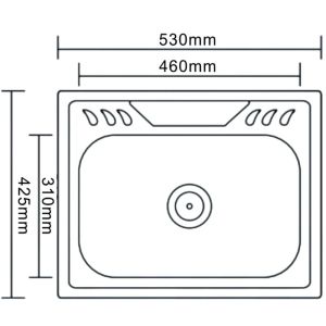 Мивка за кухня от алпака за вграждане в шкаф54х43х17 см ICK D5443P