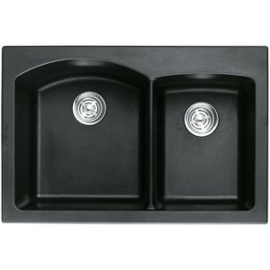 Черна гранитна кухненска мивка 84х56х24 см ICGS 8401 BLACK
