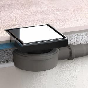 Подов рогов сифон за баня MICRO DRAIN 10х10 см за комбиниране с плочка