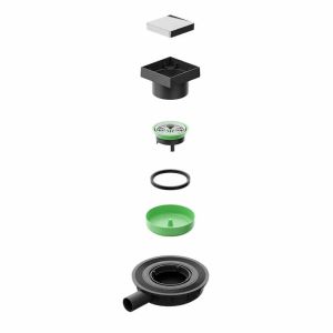 Подов рогов сифон за баня MINI DRAIN 10х10 см за комбиниране с плочка