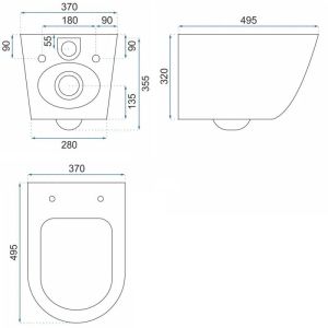 Конзолна тоалетна чиния без ринг CARLO MINI ECRU Rimless