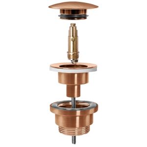 Меден матиран месингов цилиндричен сифон за мивка за баня REA BRUSH COPPER