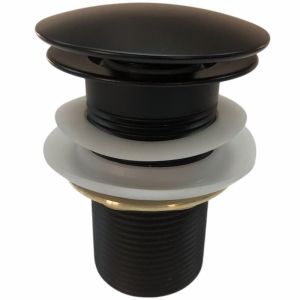 Черен клик сифон за мивка за баня без преливник IC A43BM