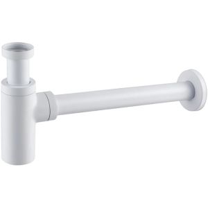 Бял луксозен бутилков сифон за мивка за баня BALNEO ROUND WHITE