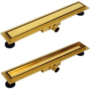 Златен линеен подов сифон BALNEO DUPLEX NEXT GOLD 60/70/80/90/100 см за монтаж на плочка