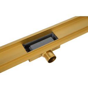 Златен матиран линеен подов сифон BALNEO DUPLEX NEXT GOLD 60/70/80/90/100 см за монтаж на плочка