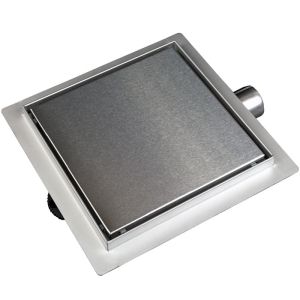 Подов сифон за баня SQUARE 15х15 см с възможност за монтаж на плочка
