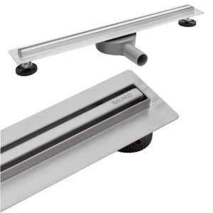 Линеен подов сифон BALNEO PROLINE SLIM SILVER 60/70/80/90/100 см с въртяща основа и матирана решетка