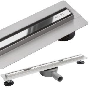Линеен подов сифон BALNEO PROLINE SLIM MIRROR SILVER 60/70/80 см с въртяща основа и полирана решетка