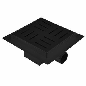 Черен подов сифон за баня CASCADA BLACK 15х15 см