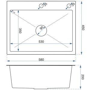 Кухненска мивка от неръждаема стомана с отцедник и дозатор REA LUKE 110 INOX 58х45 см
