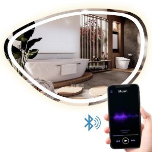 Огледало за баня REA FOG с LED осветление с функция против изпотяване 100х70 см с Bluetooth функция