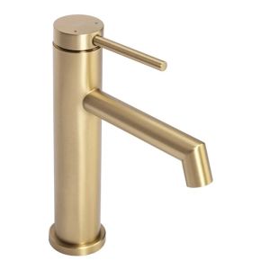 Златен матиран смесител за мивка за баня FOSS BRUSHED GOLD