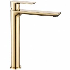 Висок златен смесител за мивка за баня ДОУВЪР ICF 1180505 GOLD
