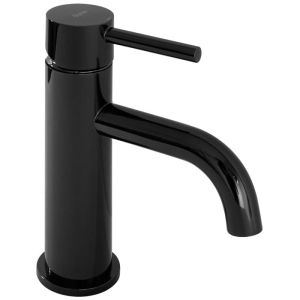 Черен гланциран смесител за мивка за плот за баня LUNGO BLACK