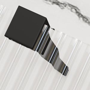 Стационарен параван за баня REA AERO INTIMO BLACK 90/100/120 см с черен профил и 8 мм полупрозрачно стъкло
