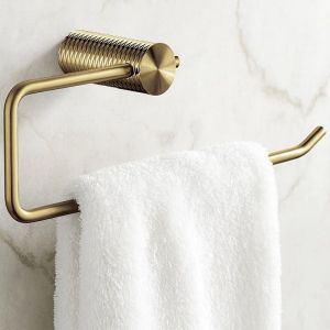 Златна матирана поставка за хавлии и кърпи REA PRISM BRUSH GOLD 9710