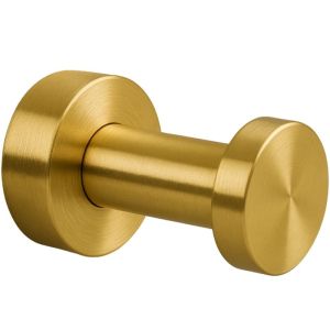 Златна матирана единична закачалка за баня BALNEO QUBE-3 BRUSH GOLD