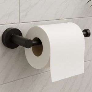 Черен държач за тоалетна хартия без капак BALNEO QUBE BLACK