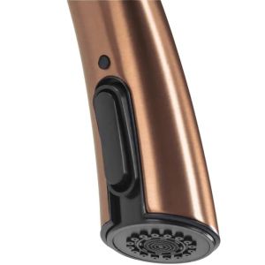 Медна матирана смесителна батерия за кухня REA ROSS BRUSHED COPPER с изтеглящ се 2-функционален чучур