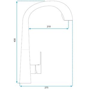 Матирана медна смесителна батерия за кухненска мивка ROSS BRUSHED COPPER с изтеглящ се чучур