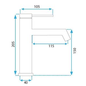 Меден смесител (смесителна батерия) за умивалник за баня FOSS BRUSH COPPER